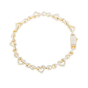 Heart Link Moissanite Infinity Bracelet